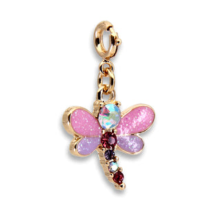 Charm It! Gold Glitter Dragonfly Charm