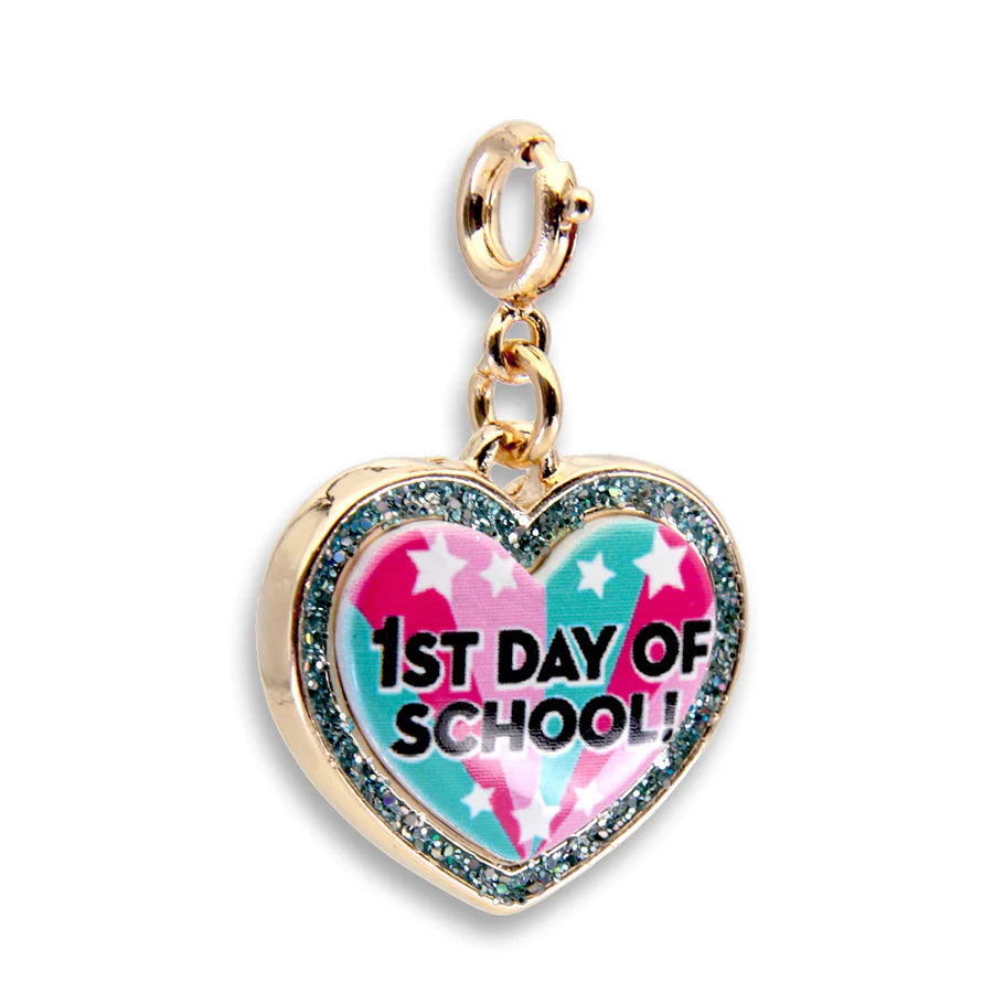 Charm It! Gold Glitter First Day of School Charm