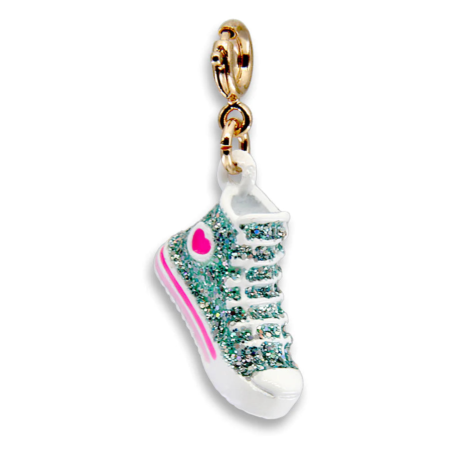 Charm It! Gold Glitter High Top Sneaker Charm