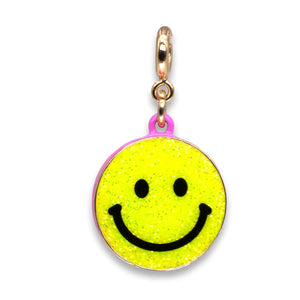 Charm It! Gold Glitter Smiley Face Charm