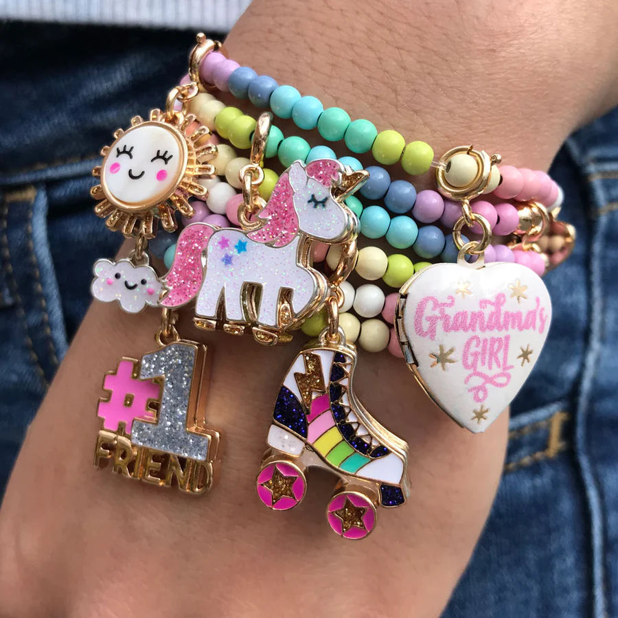 Stack of Four Pink Clay Bead Bracelet