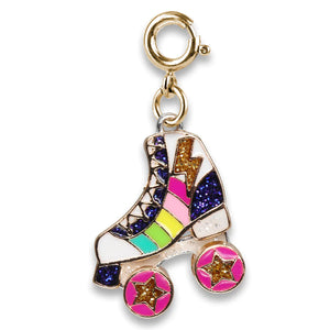 Charm It! Gold Rainbow Rollerskate Charm