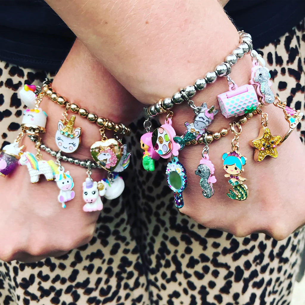 Charm It Silver Stretch Bead Bracelet The Happy Lark