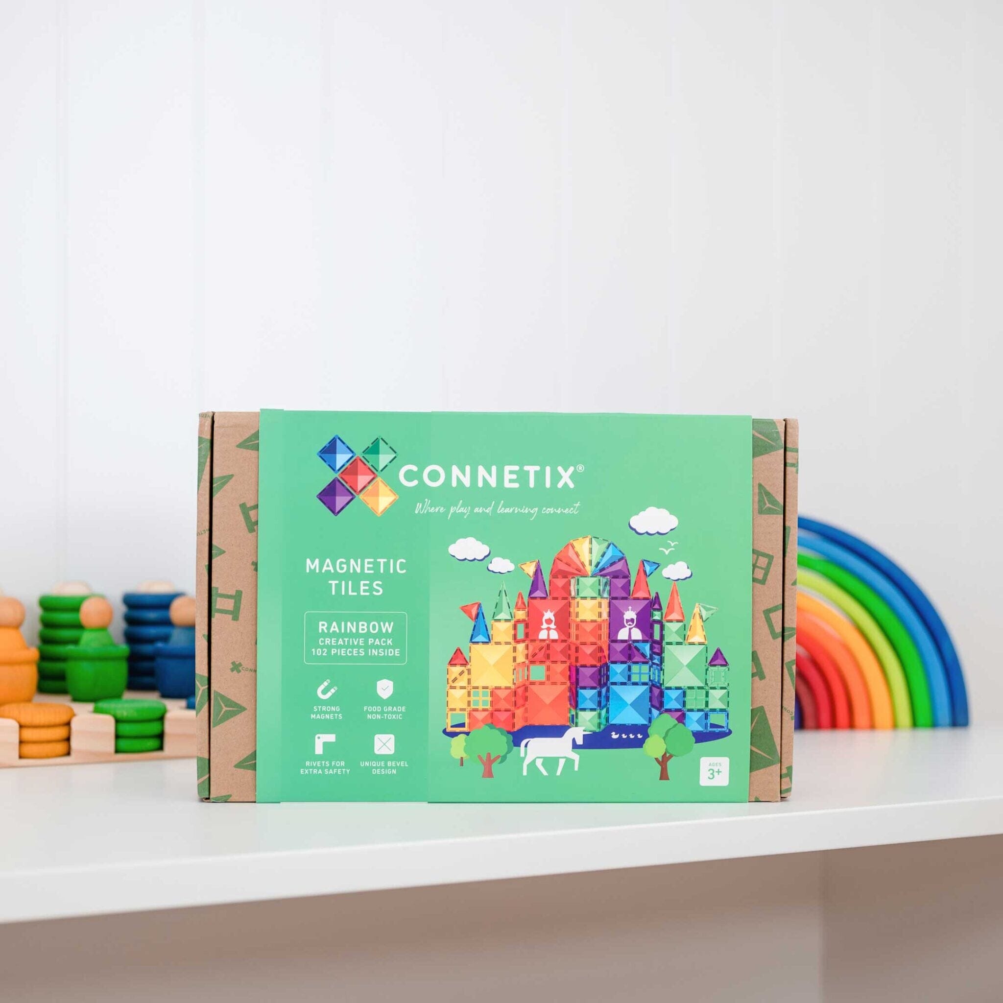 Connetix Rode Connetix 102 Piece Rainbow Creative Pack - The Happy Lark