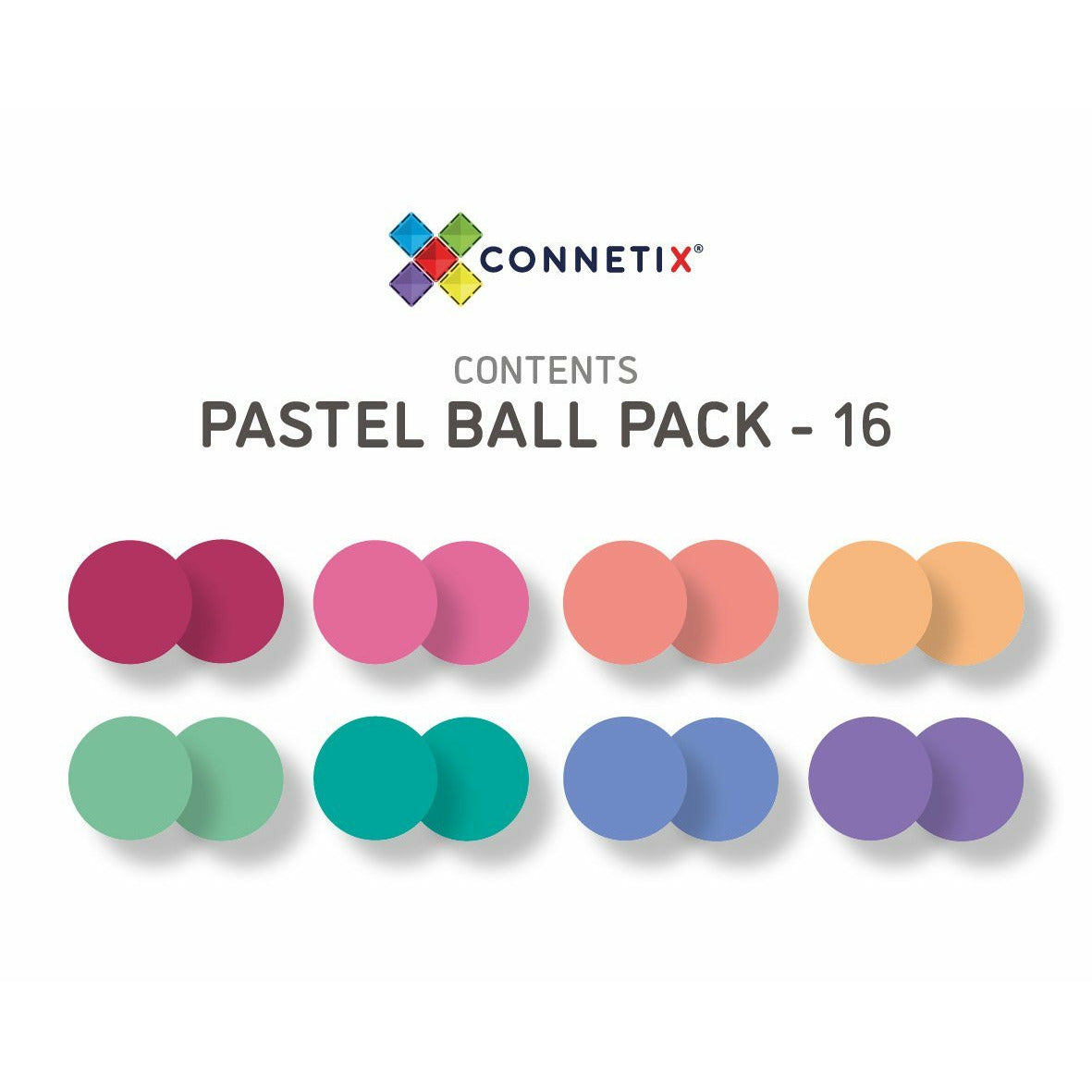 Connetix 16 Piece Pastel Replacement Ball Pack