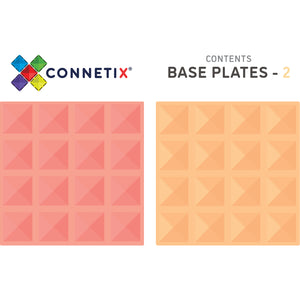 Connetix 2 Piece Base Plate Pack -- Lemon & Peach
