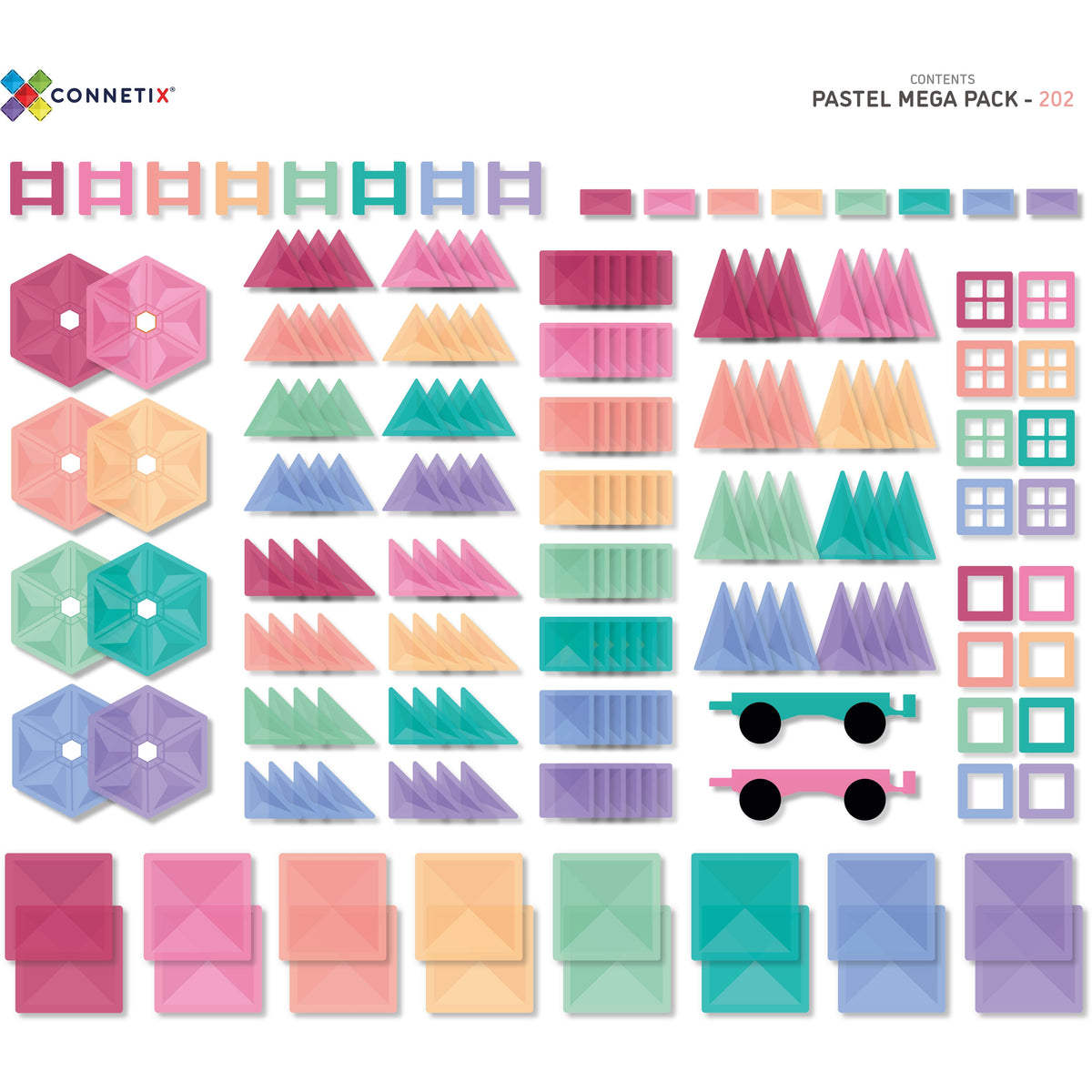 Connetix 202 Piece Pastel Mega Pack