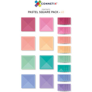 Connetix 40 Piece Pastel Square Pack