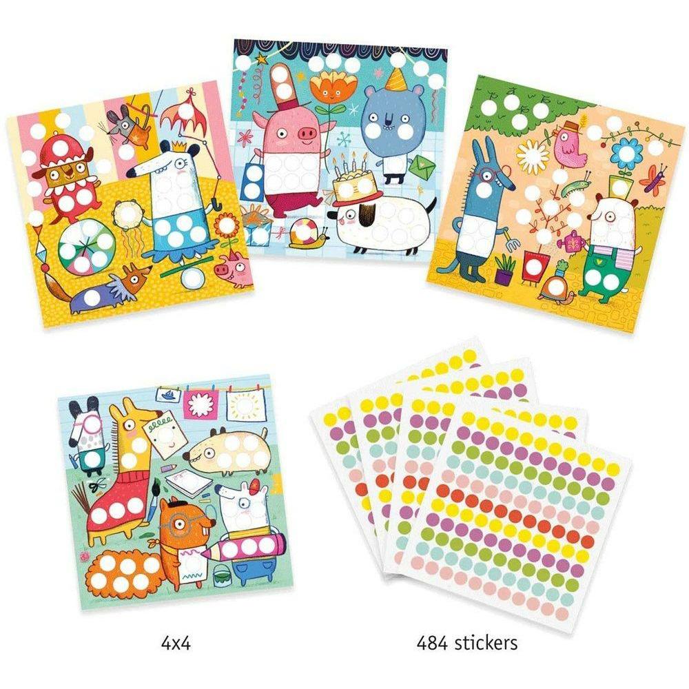Djeco Create with Stickers -- Colored Dots