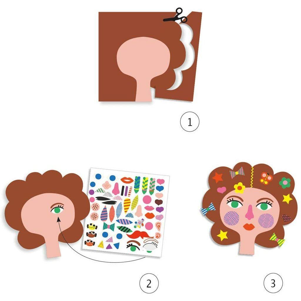Djeco Create with Stickers -- Hairdresser