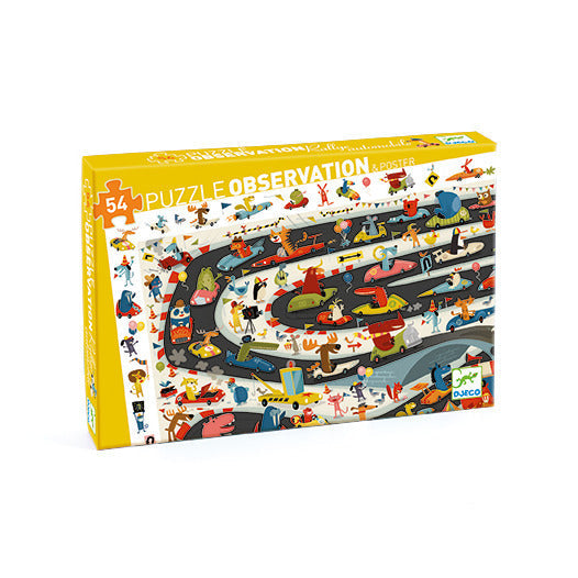 Djeco Observation Puzzle -- Automobile Rally, 54 pieces