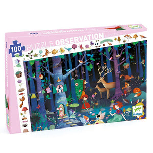 Djeco Observation Puzzle -- Enchanted Forest, 100 pieces