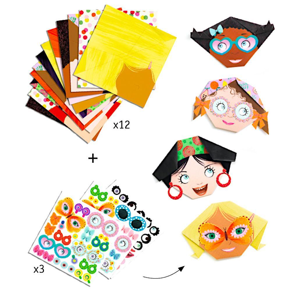 DJECO Origami Paper Craft Kit -- Pretty Faces