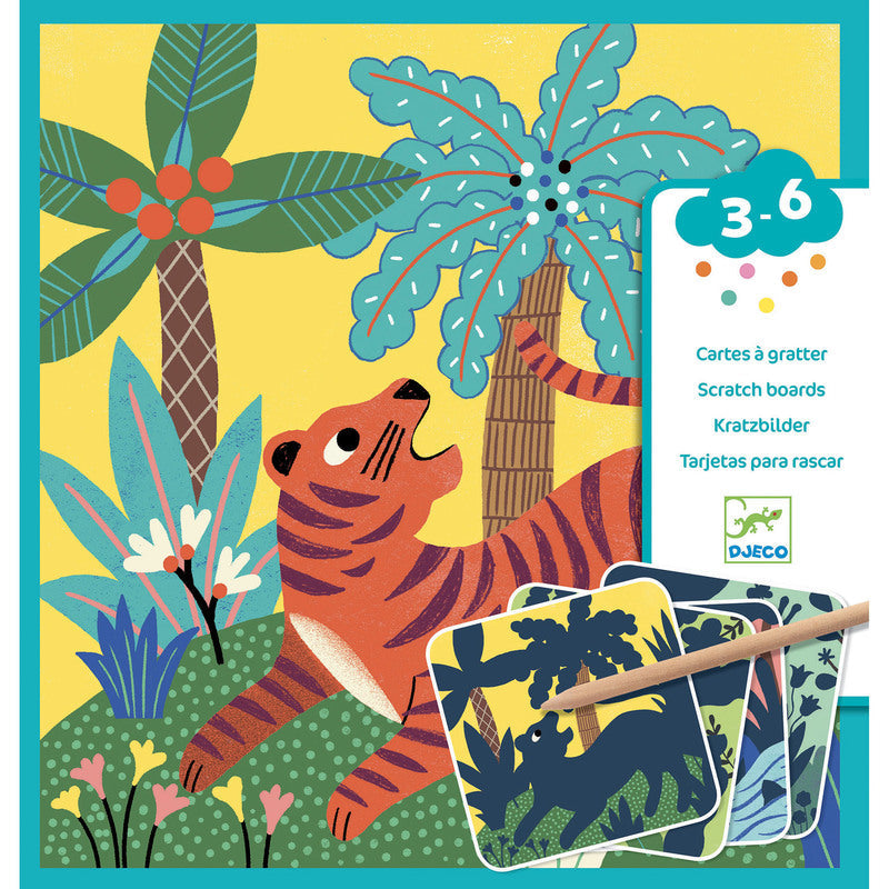 Djeco Scratch Cards -- Big Animals