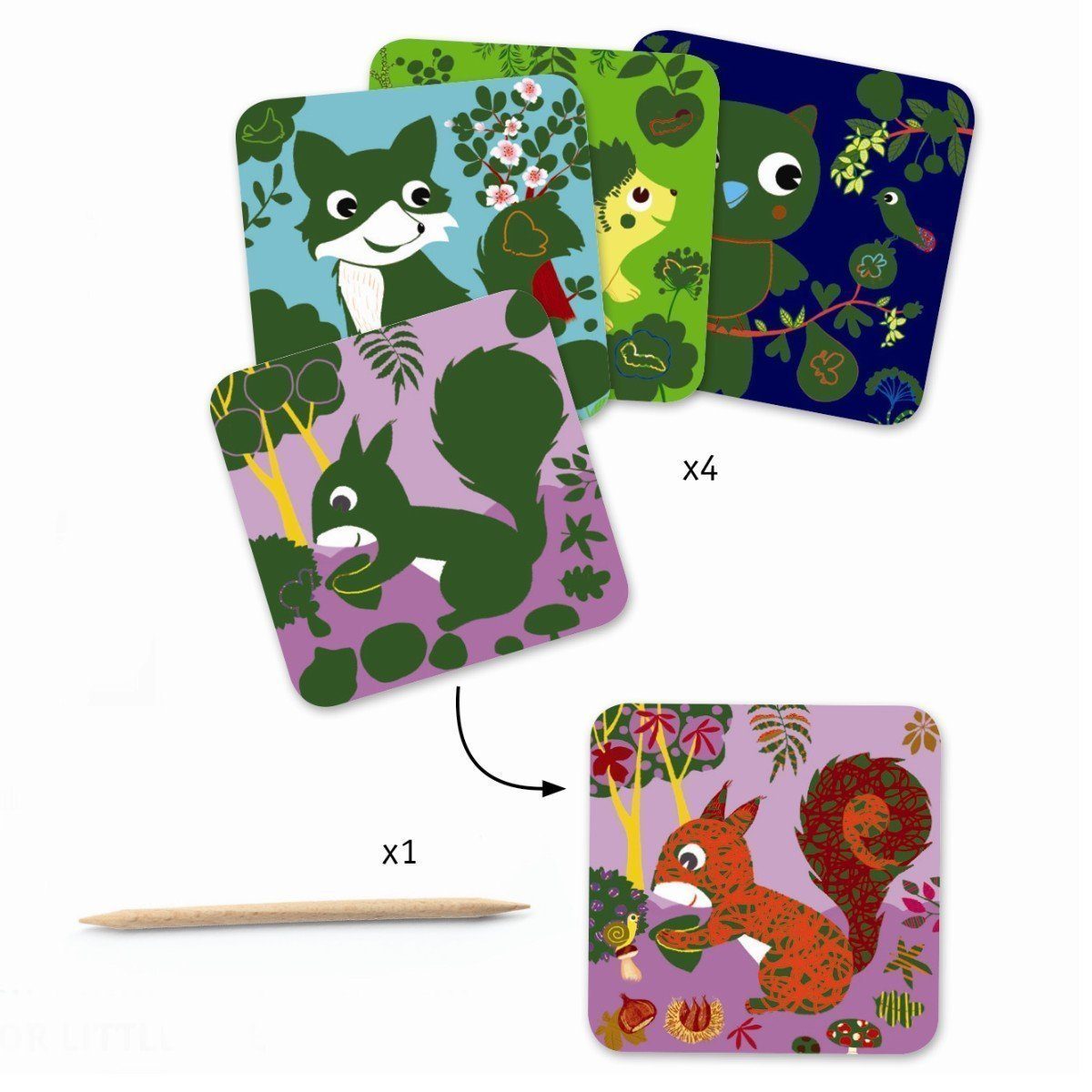 Djeco Scratch Cards -- Country Creatures