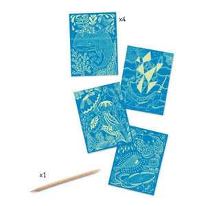Djeco Scratch Cards -- Sea Life, Glow In The Dark