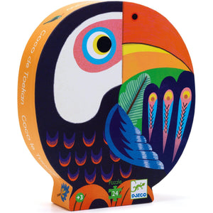 Djeco Silhouette Puzzle --  Coco the Toucan, 24 pieces