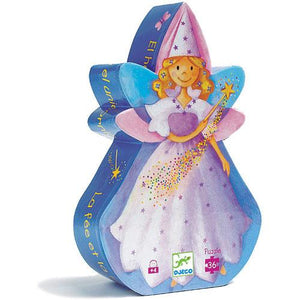 Djeco Silhouette Puzzle -- Fairy and Unicorn, 36 pieces