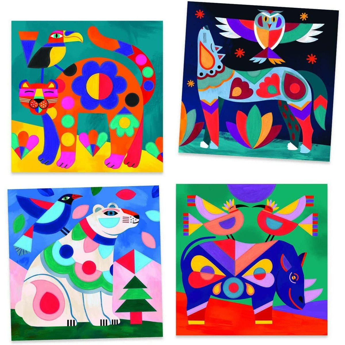 Djeco Surprise Watercolor Painting Set -- Fanciful Bestiary