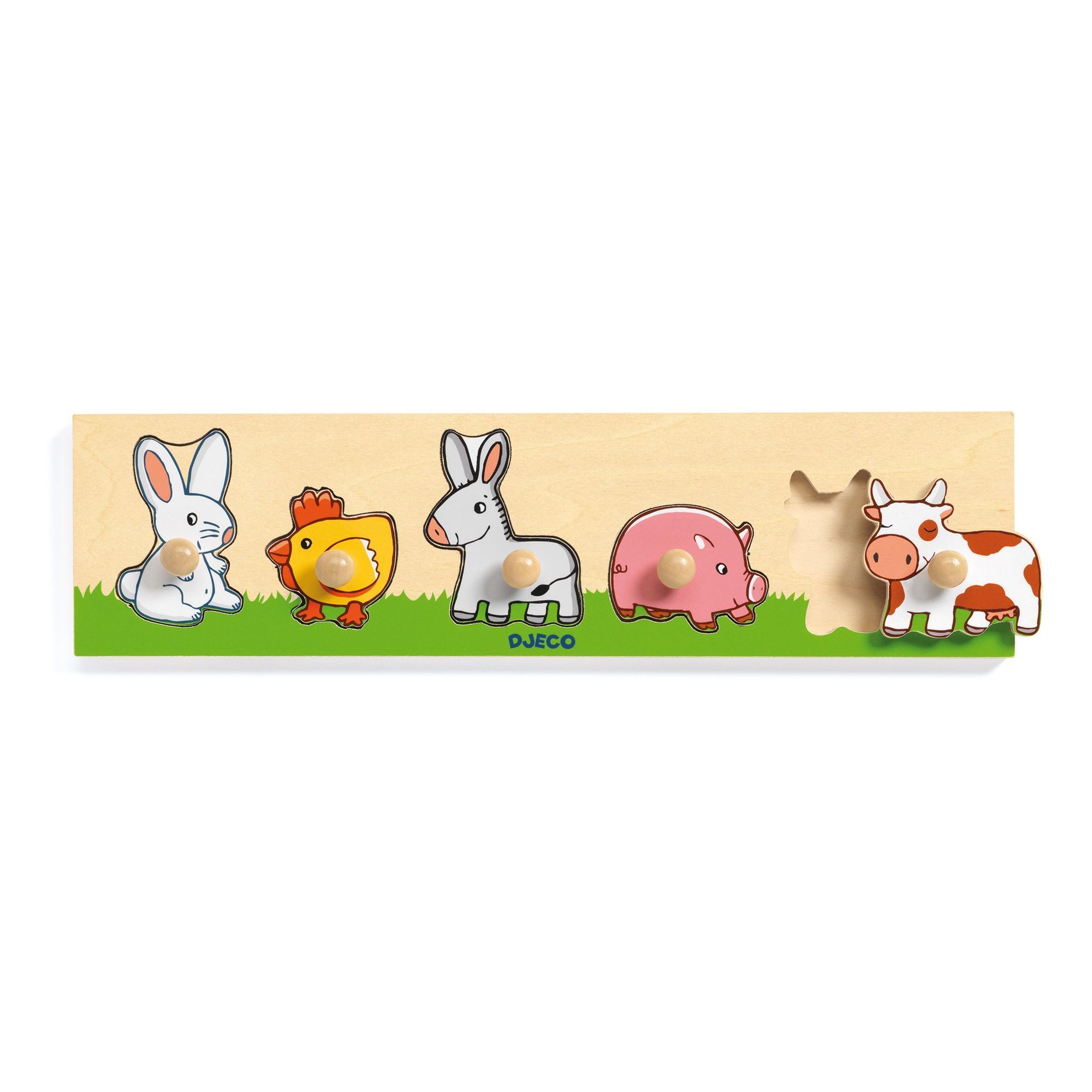Djeco Wooden Puzzle -- Farm'n'co, 5 pieces