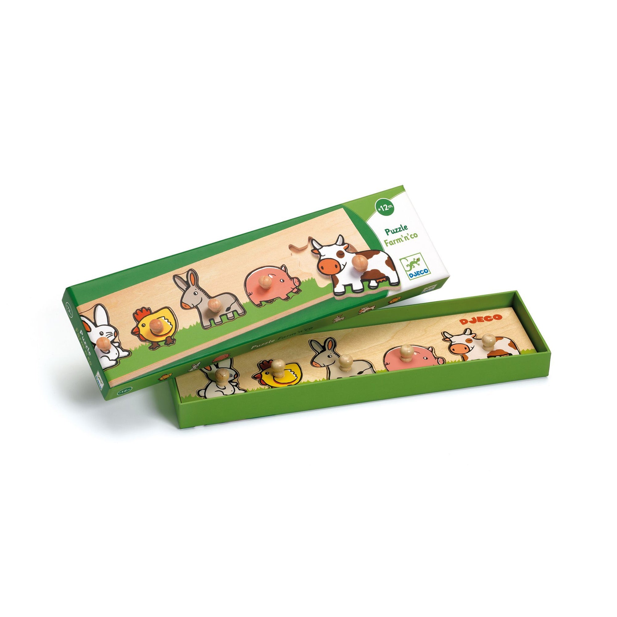 Djeco Wooden Puzzle -- Farm'n'co, 5 pieces