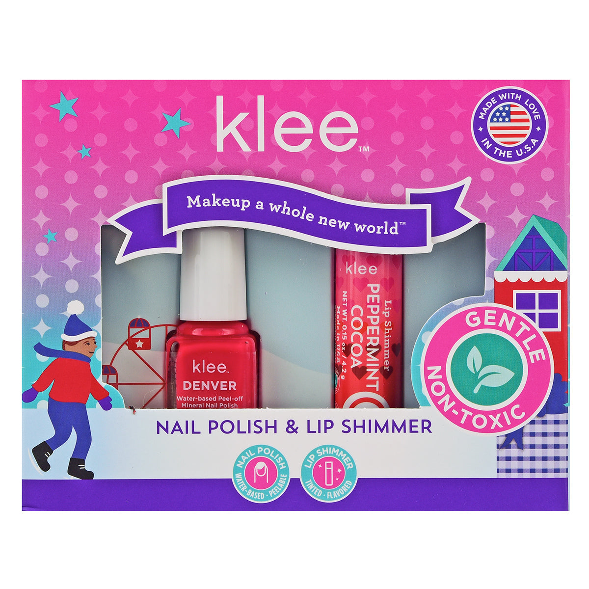 Frosty's Joy -- Holiday Nail Polish and Lip Shimmer Set by Klee Kids