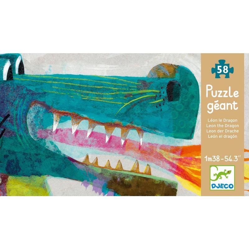 Djeco Giant Floor Puzzle -- Leon the Dragon, 58 pieces