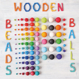 Grimm's 120 Small Pastel Wooden Beads