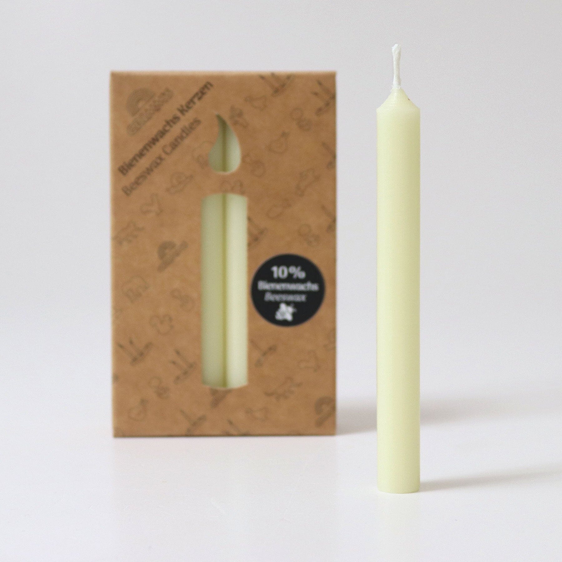 Grimm's Creme 10% Beeswax Candles, 12-Pack