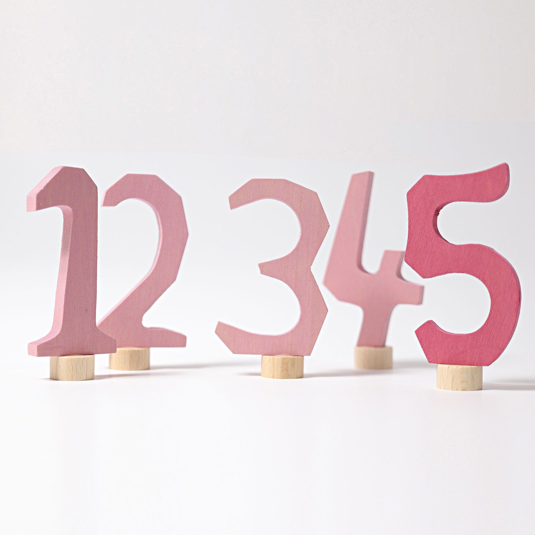 Grimm's Decorative Numbers -- Pink 1-5