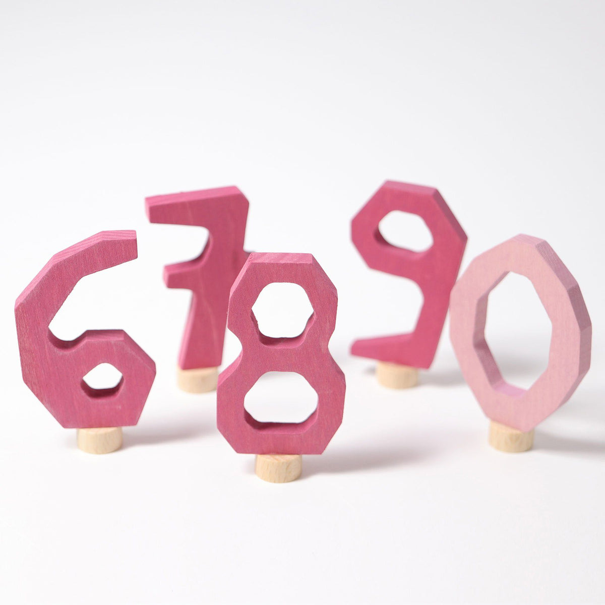 Grimm's Decorative Numbers -- Pink 6-9 and 0