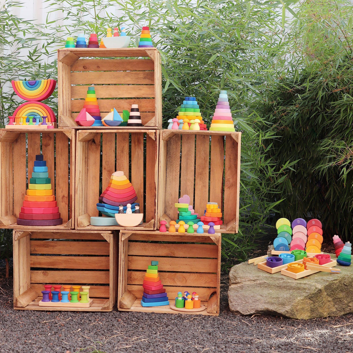 Grimm's Giant Geometrical Stacking Tower - The Happy Lark
