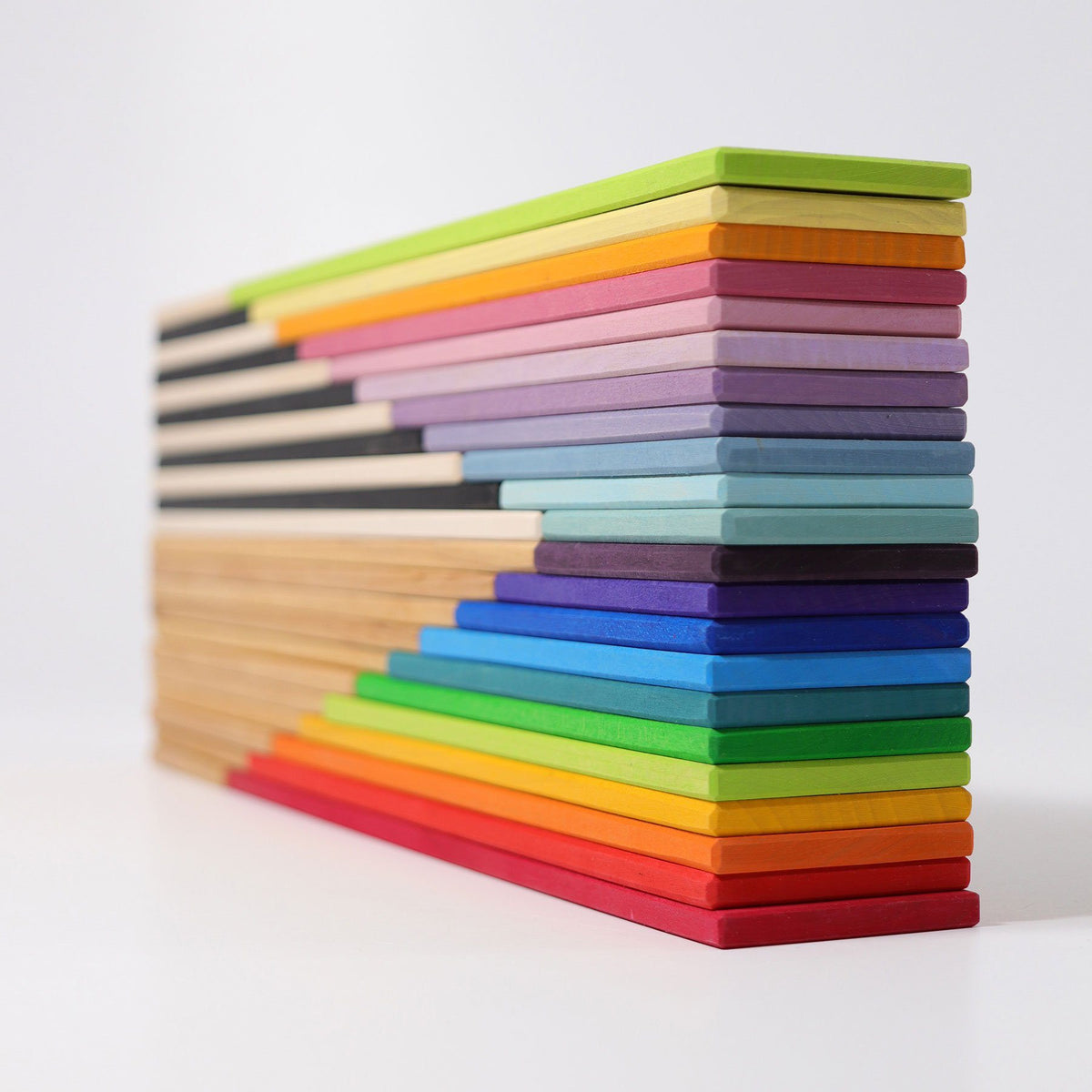 image showing natural, rainbow, pastel, and monochrome building boards sets together
