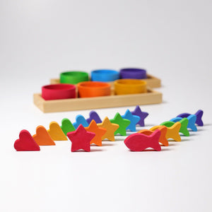 image showing all of the pieces to the rainbow bowls sorting game