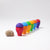 rainbow mushrooms with color-matched tops and bottoms. The mushrooms include 12 pieces -- six caps and six bottoms/stems. The six rainbow colors are red, orange, yellow, green, blue, and purple.