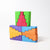 Rainbow stepped roofs can be lain vertically to show stairs. Each color has 2 pieces to form a stepped roof. Included colors are red, orange, purple, baby blue, lime green, and yellow.