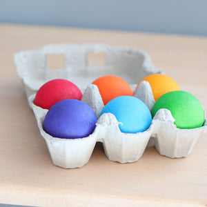 Grimm's Six Rainbow Wooden Balls Set