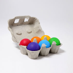 Grimm's Six Rainbow Wooden Balls Set