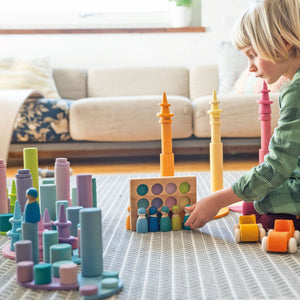 Grimm's Small Pastel Roller Stacking Game