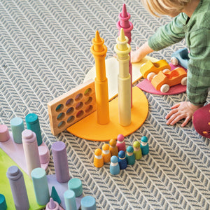 Grimm's Small Pastel Roller Stacking Game