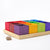 12 rainbow boxes in a natural wood frame. The colors of the boxes match the Grimm's rainbow sets.
