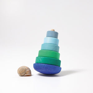 Grimm's Wobbly Stacking Tower -- Blue