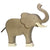 Holztiger Elephant, Trunk Raised