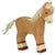 A wooden foal figure painted light brown with an off-white nose, mane, and tail. Dark brown paint is used to accent the feet and face features.