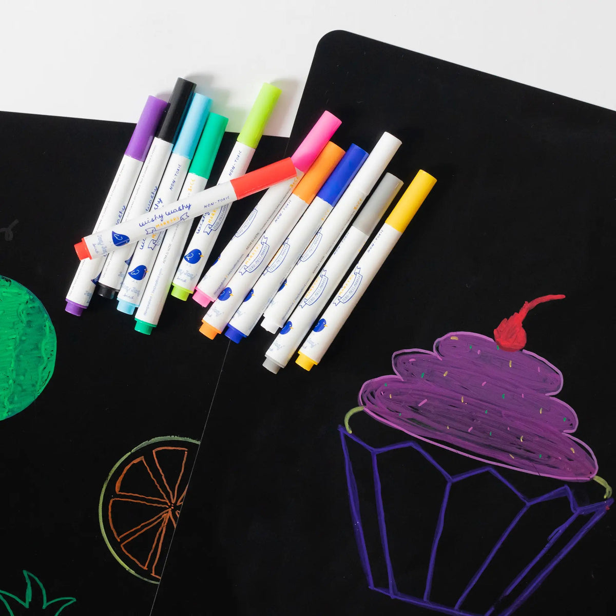 Jaq Jaq Wishy Washy Markers Mini -- Set of 12