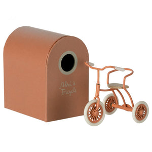 Maileg Abri a Tricycle, Mouse -- Coral