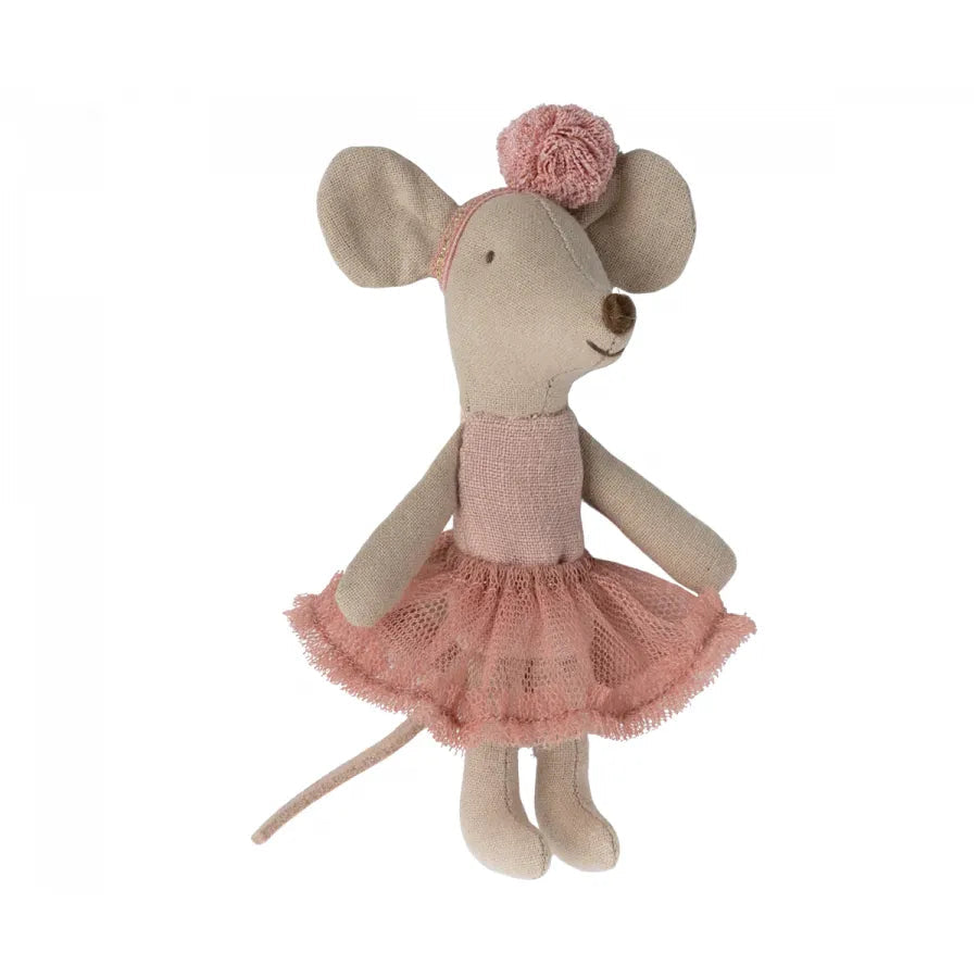 Maileg Ballerina Mouse, Little Sister -- Rose - The Happy Lark Maileg Ballerina Mouse, Little Sister -- Rose - The Happy Lark