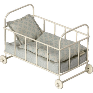 Maileg Cot Bed, Micro -- Blue