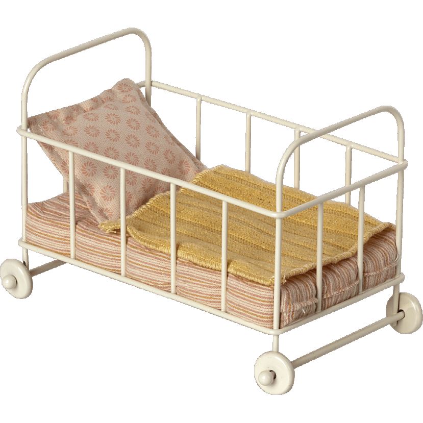Maileg Cot Bed, Micro -- Rose
