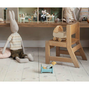Maileg Cradle, Baby Mouse -- Blue
